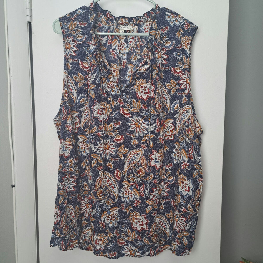 Workshop Republic 3X Floral Sleeveless Blouse - NWOT